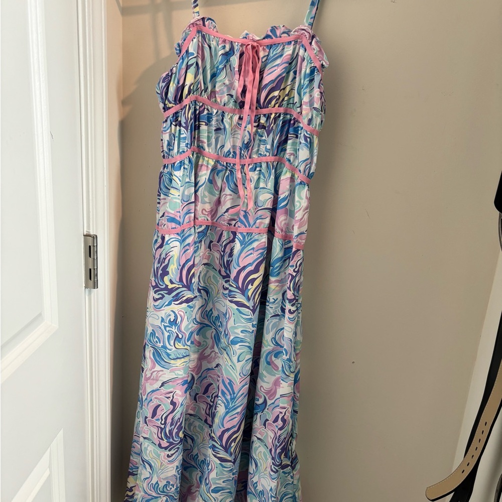 Simply Southern Pink and Blue Swirl Dress